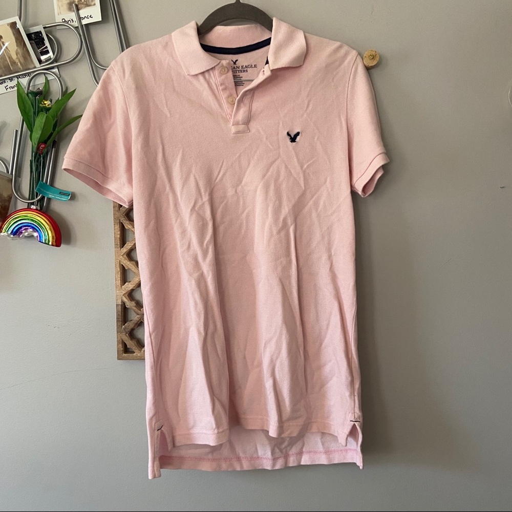 Pink America Eagle Polo Short Sleeve